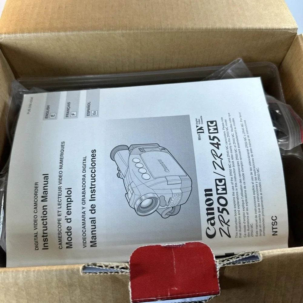 Canon ZR 45 MC) remote, power adapter, Box And Accessories As Shown NO CAMERA